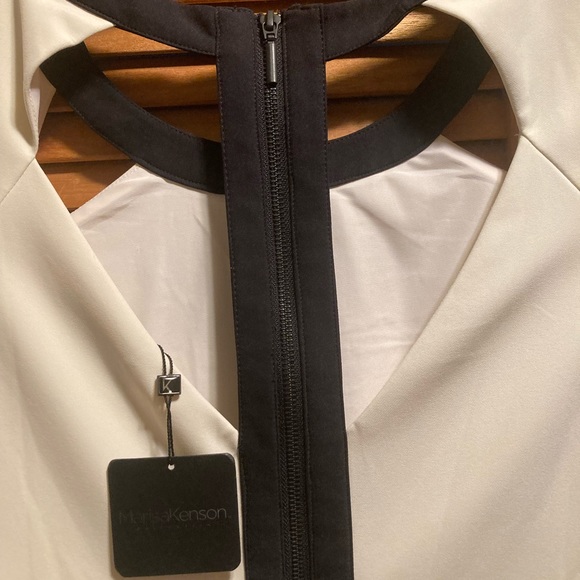 Marisa Kenson Collection Tiffany Ivory & Black Short Sleeve Dress - Picture 8 of 16